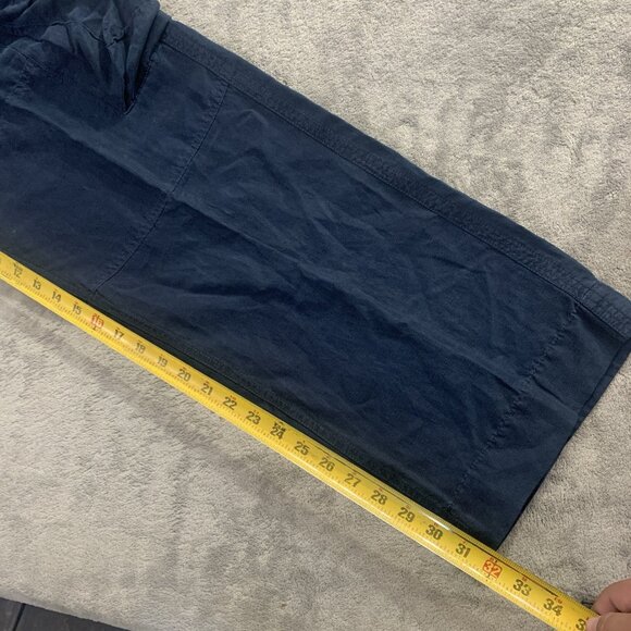 Polo Ralph Lauren Pants Mens 33x32” Blue Military Cargo Silk Linen Paratrooper - Picture 5 of 14